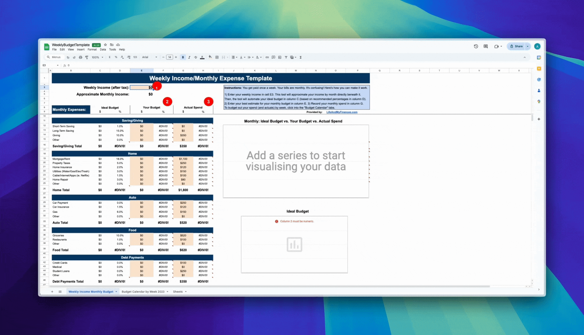 Weekly Budget Template For Google Sheets And Excel Moneyzine Store Weekly Budget Template For Google Sheets And Excel Moneyzine Store